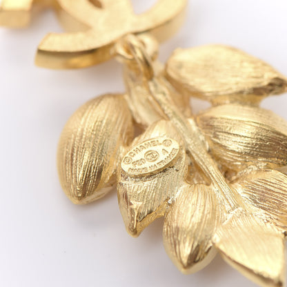 Chanel Crystal Sparkling Wheat CC Earrings Gold 3 of 5