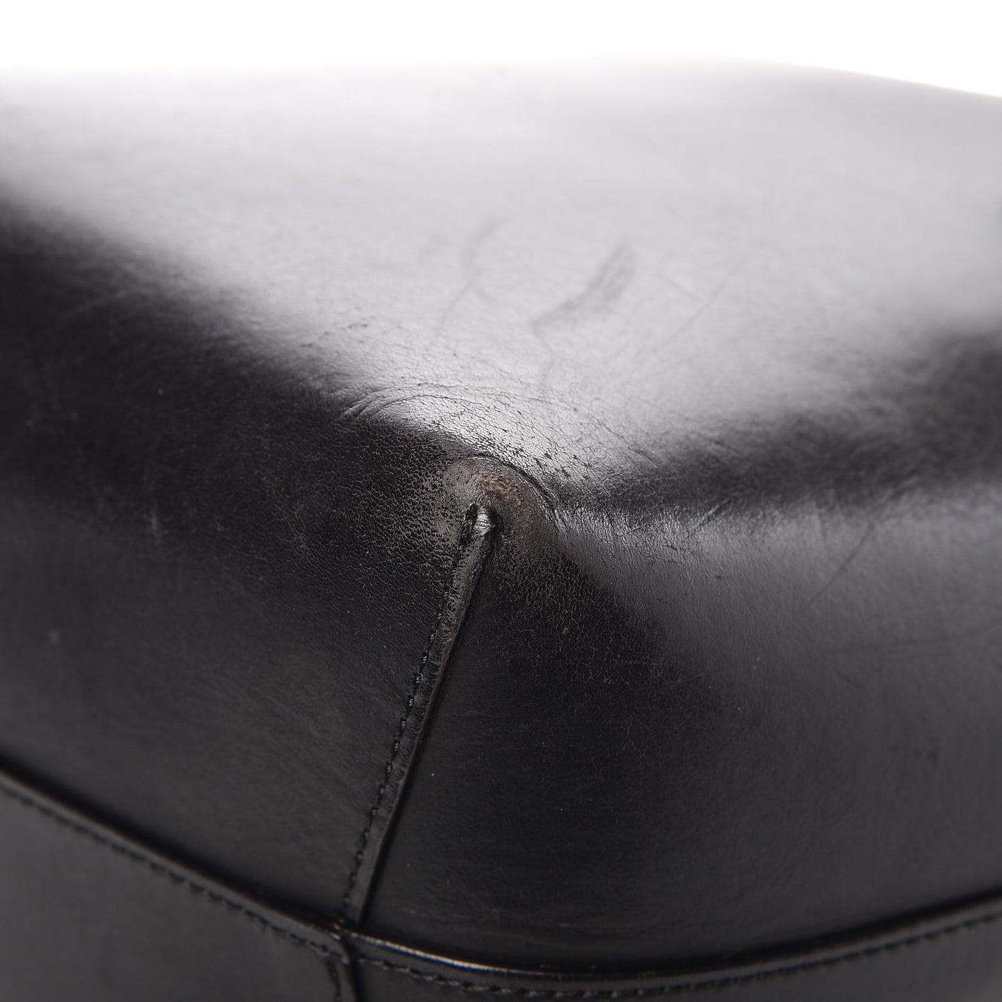 Calfskin Mini Bucket Bag Black Argento
