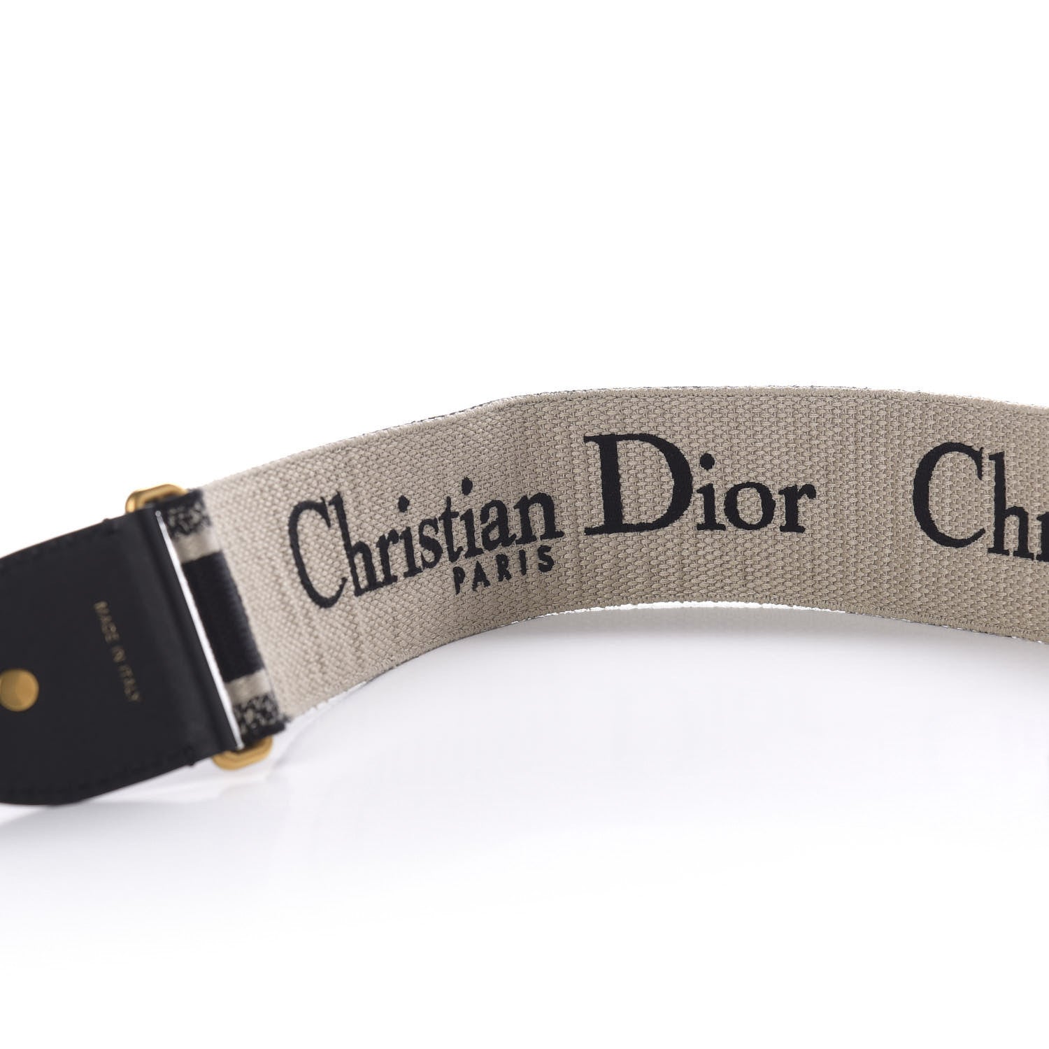 Christian Dior Canvas Embroidered Shoulder Strap Black 5 of 6