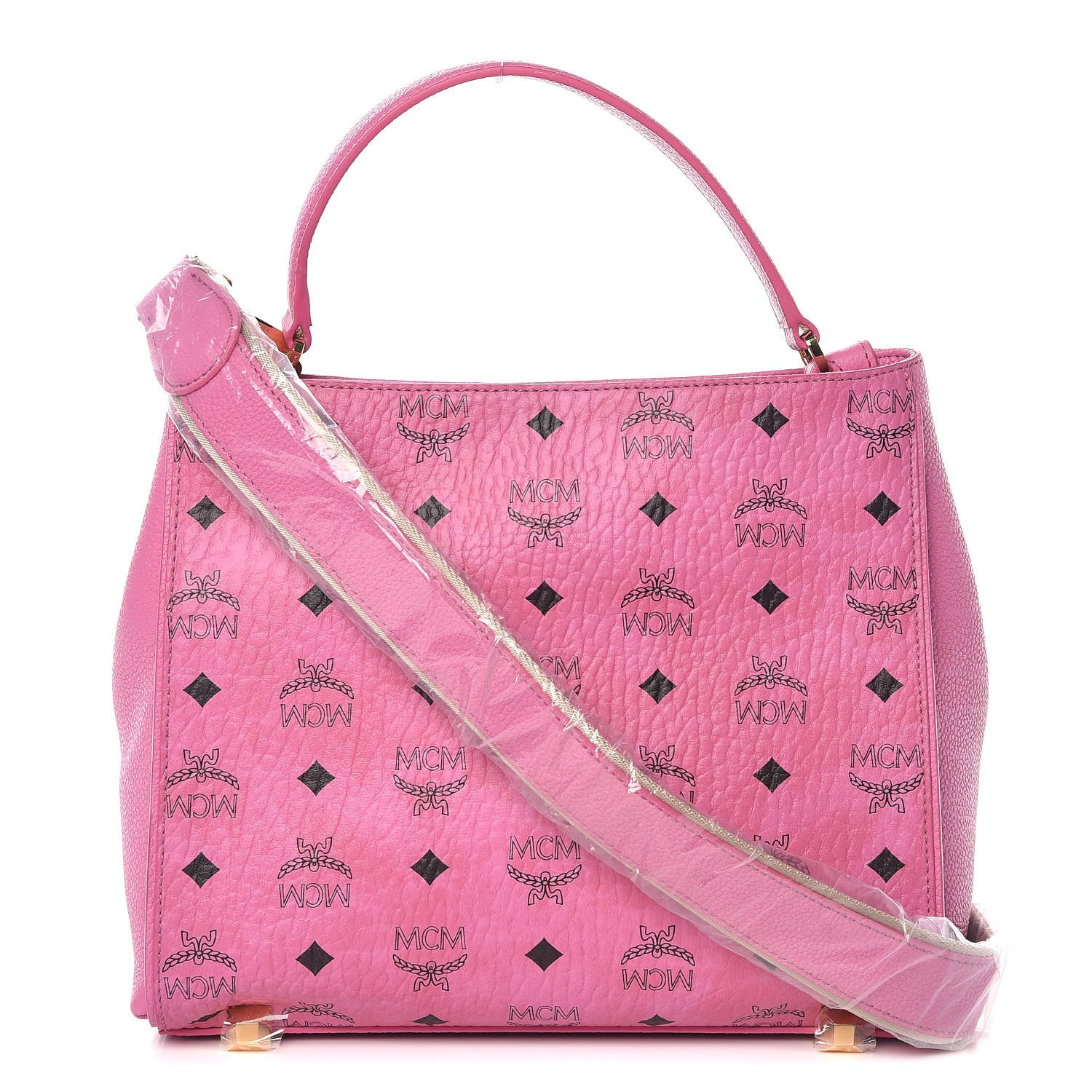 MCM Visetos Small Corina Shoulder Bag Pink 1 of 10