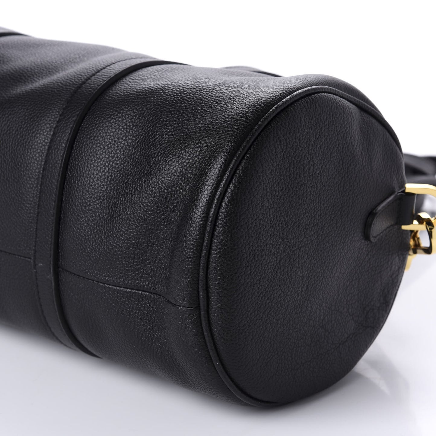 Pebbled Calfskin Mini Duffel Bag Black