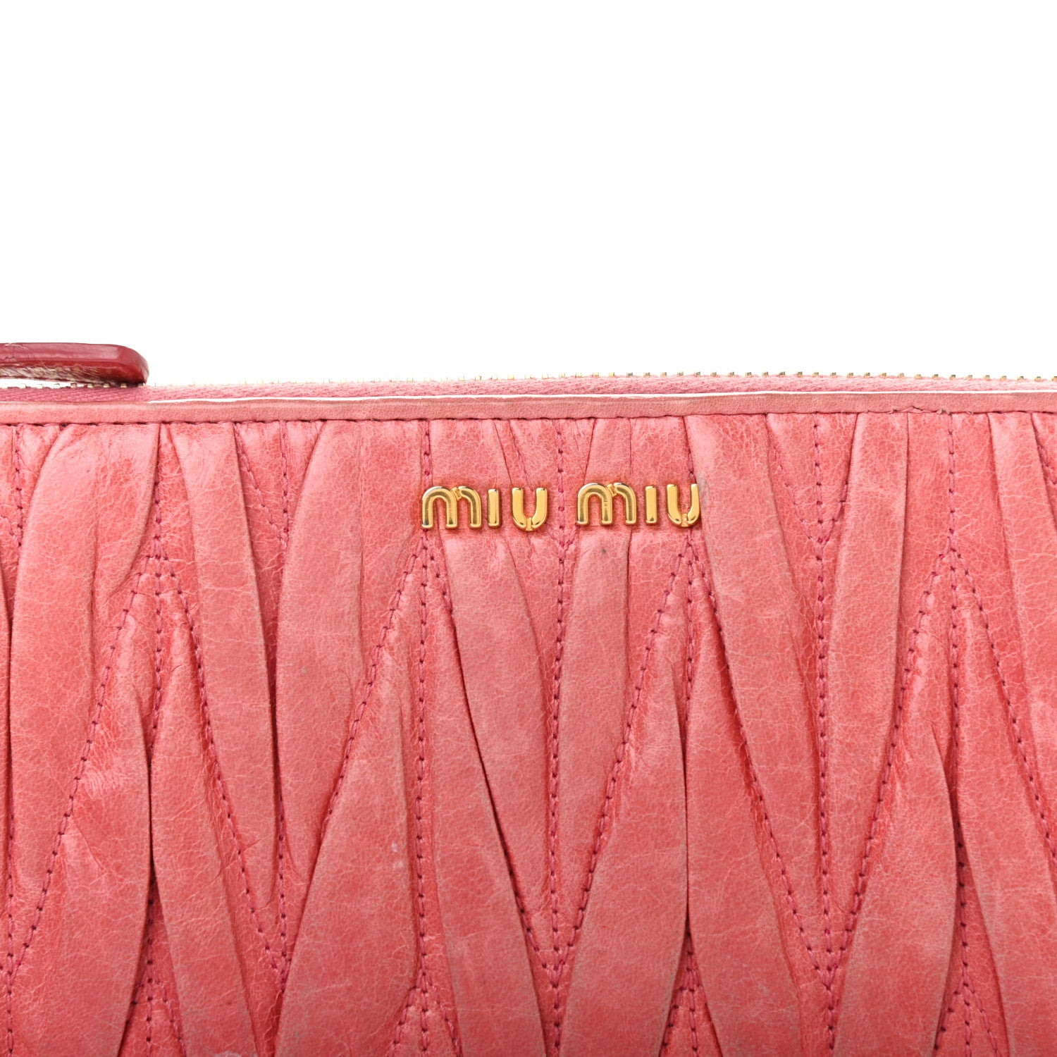 Miu Miu Nappa Matelasse Lux Zip Around Wallet Rosa 6 of 8