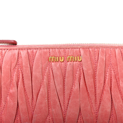 Miu Miu Nappa Matelasse Lux Zip Around Wallet Rosa 6 of 8