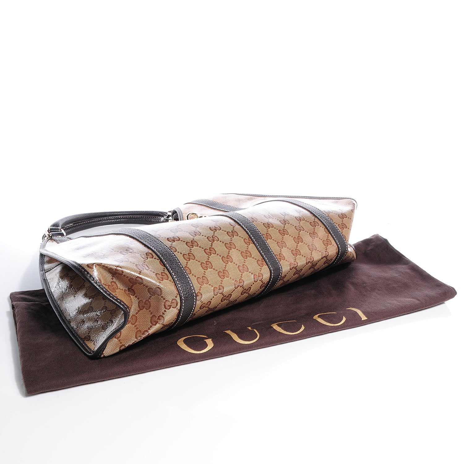 Gucci Crystal Monogram Dollar Calfskin Medium Joy Shoulder Bag Beige Ebony Testa Di Moro 4 of 8