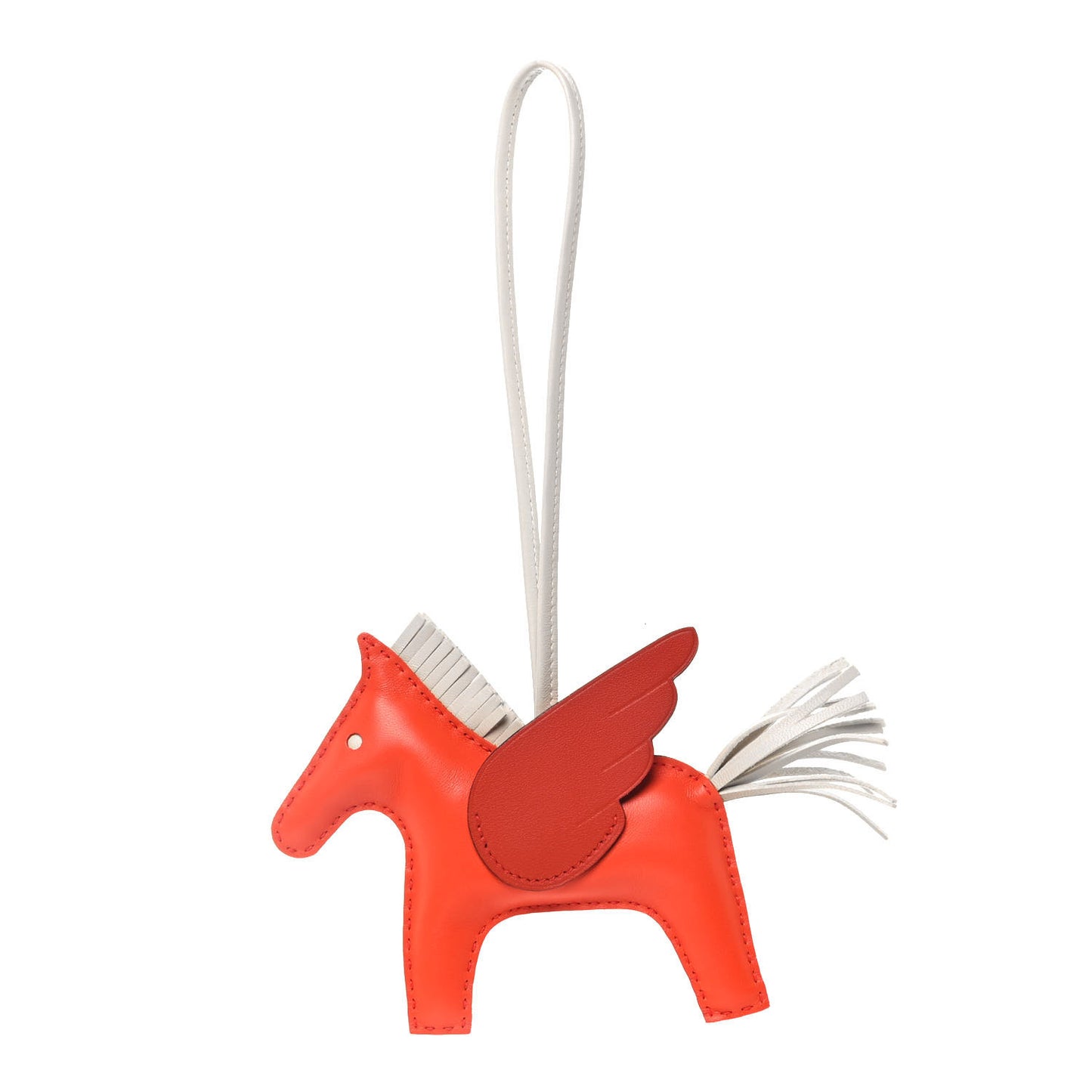 Milo Lambskin Grigri Rodeo Pegase Horse Bag Charm MM Orange Poppy Craie Terre Battue