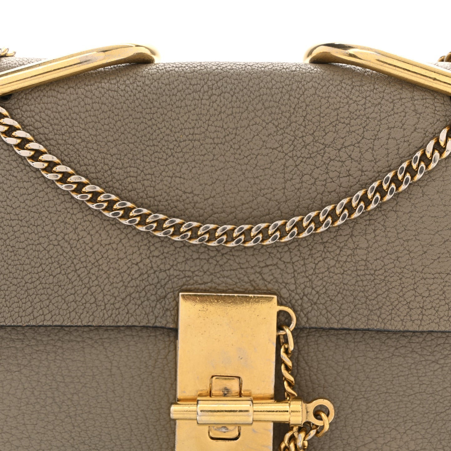 Grained Lambskin Mini Drew Shoulder Bag Motty Grey