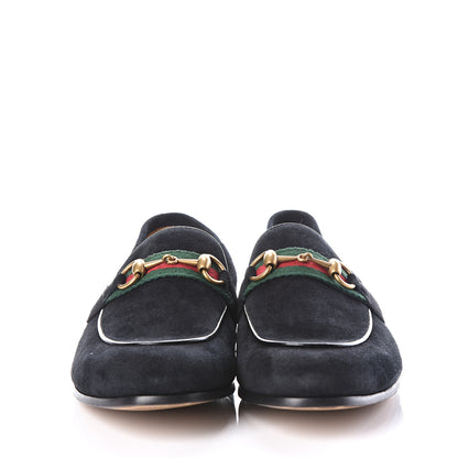 Gucci Suede Web Mens Horsebit Loafers 8 Black 3 of 11