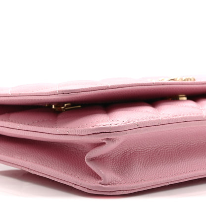 Chanel Caviar Quilted Wallet on Chain WOC Light Pink 10 of 12
