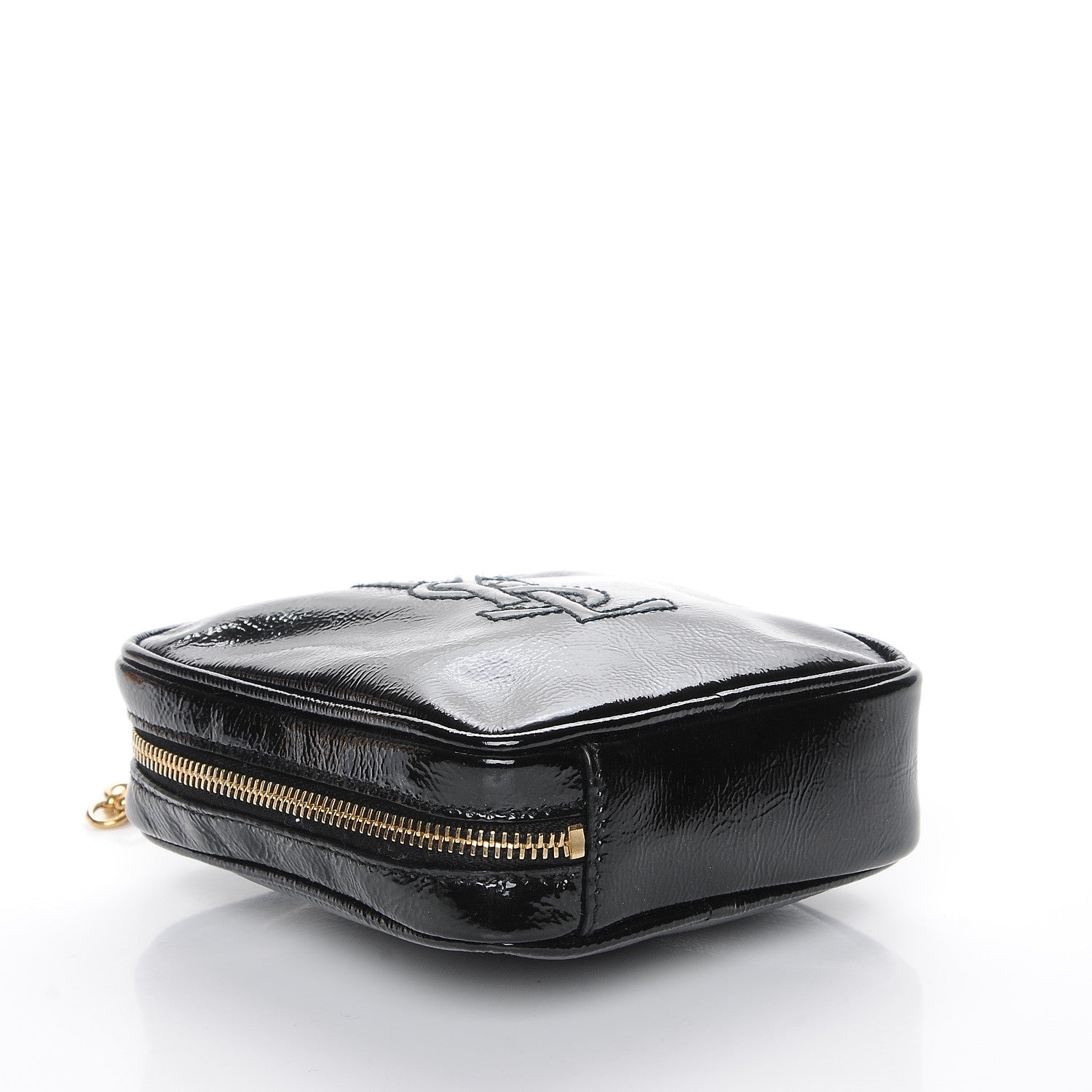 Saint Laurent Textured Patent Monogram Mini Wristlet Black 4 of 7