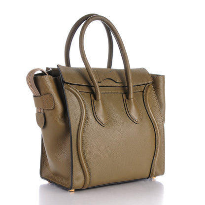 Celine Drummed Calfskin Micro Luggage Jungle 3 of 9