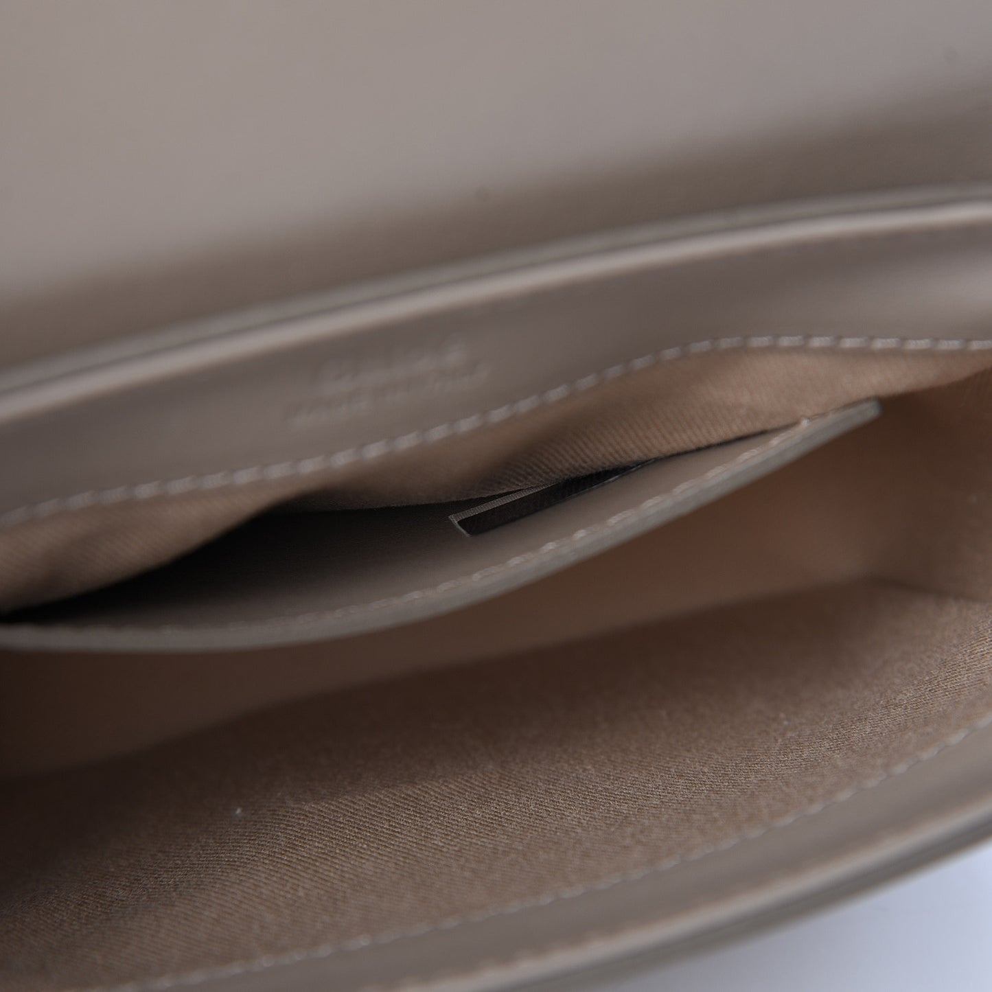 Shiny Calfskin Suede Mini C Bag Motty Grey