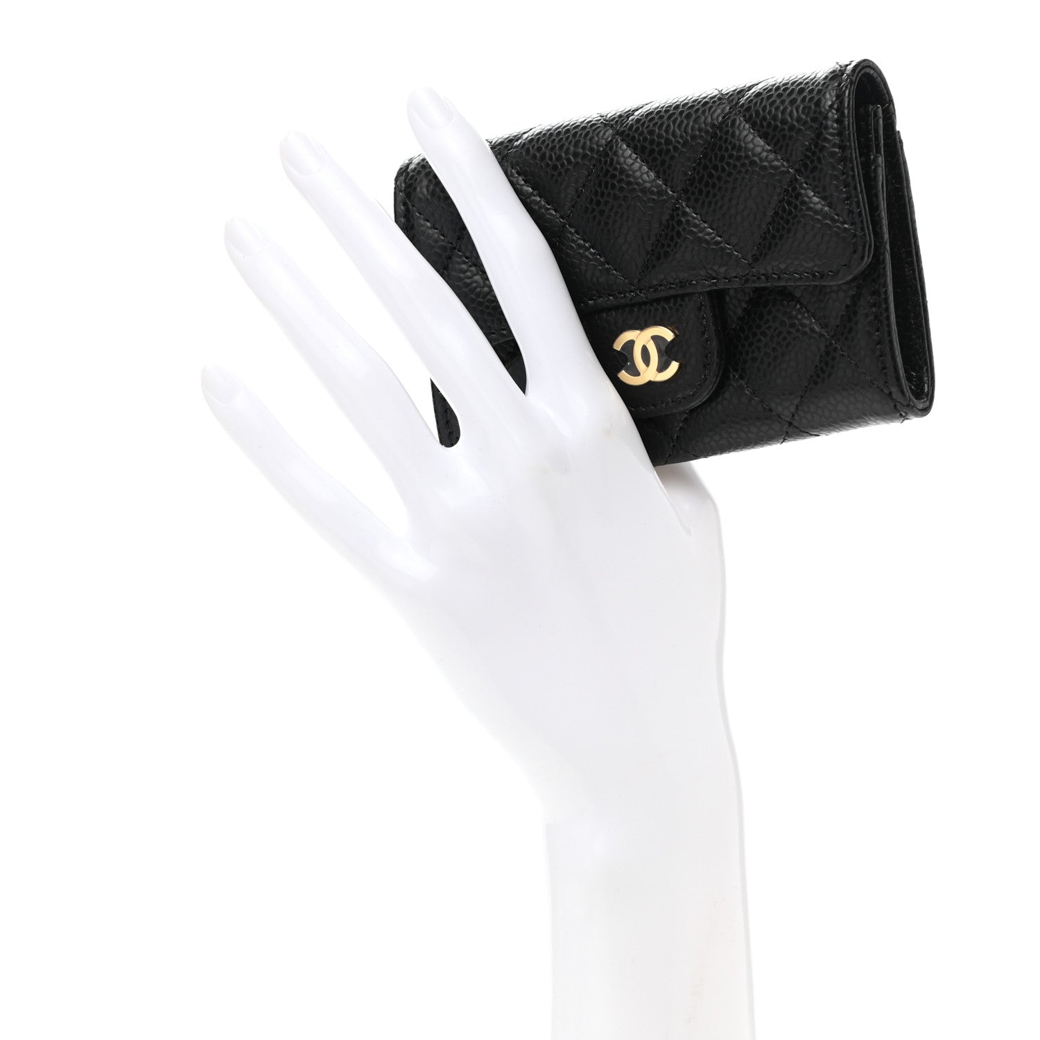Chanel Caviar Quilted Flap Card Holder Wallet Black 2 of 8