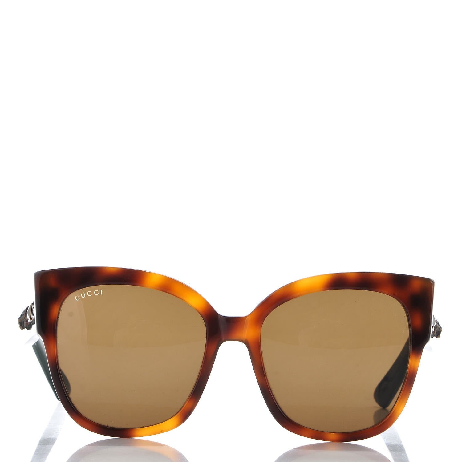 Gucci Acetate Square Frame Web Sunglasses GG0059S Tortoise 2 of 7