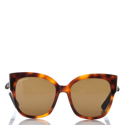 Gucci Acetate Square Frame Web Sunglasses GG0059S Tortoise 2 of 7
