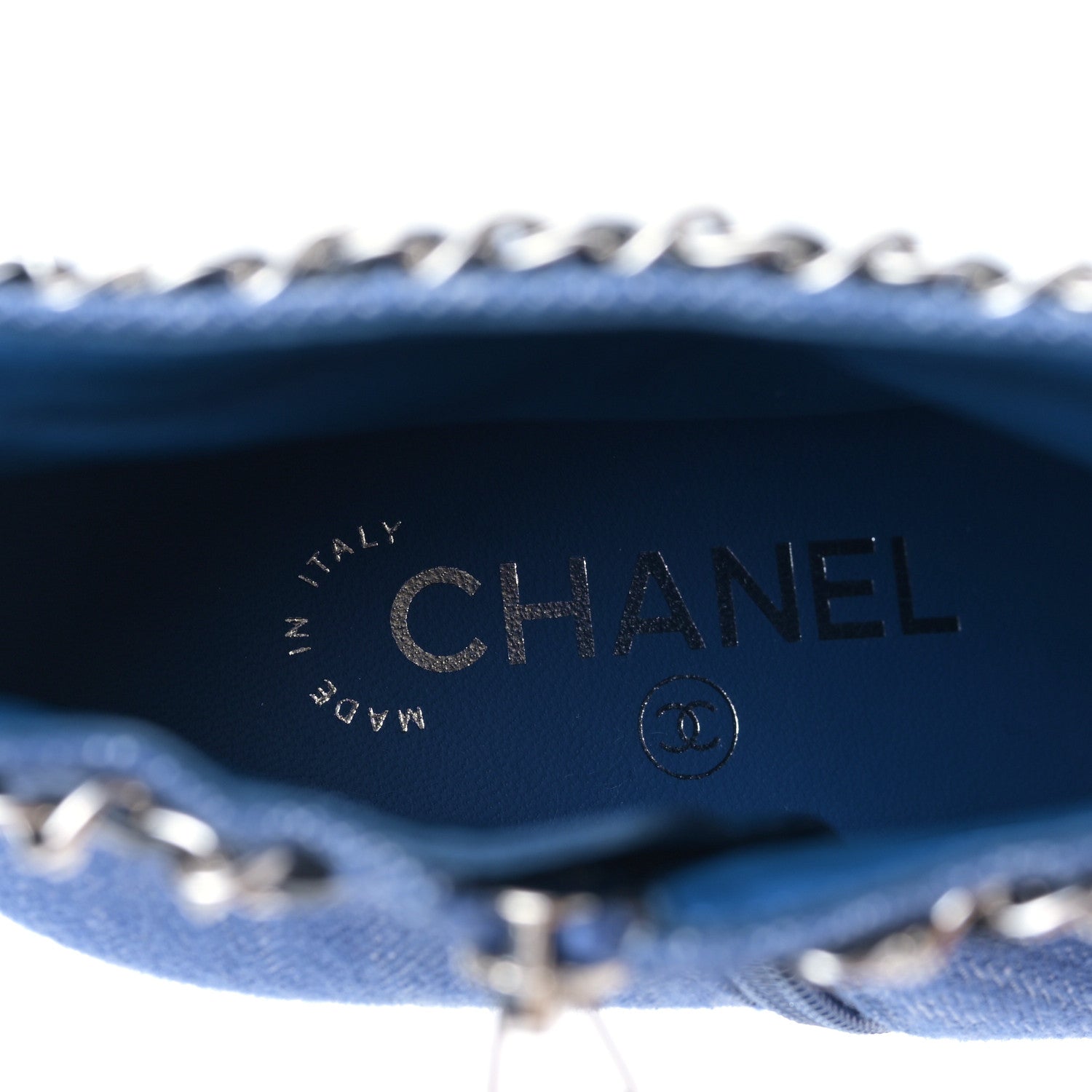 Chanel Denim Grosgrain Cap Toe Short Boots 38.5 Blue 6 of 8