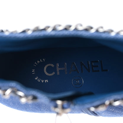 Chanel Denim Grosgrain Cap Toe Short Boots 38.5 Blue 6 of 8