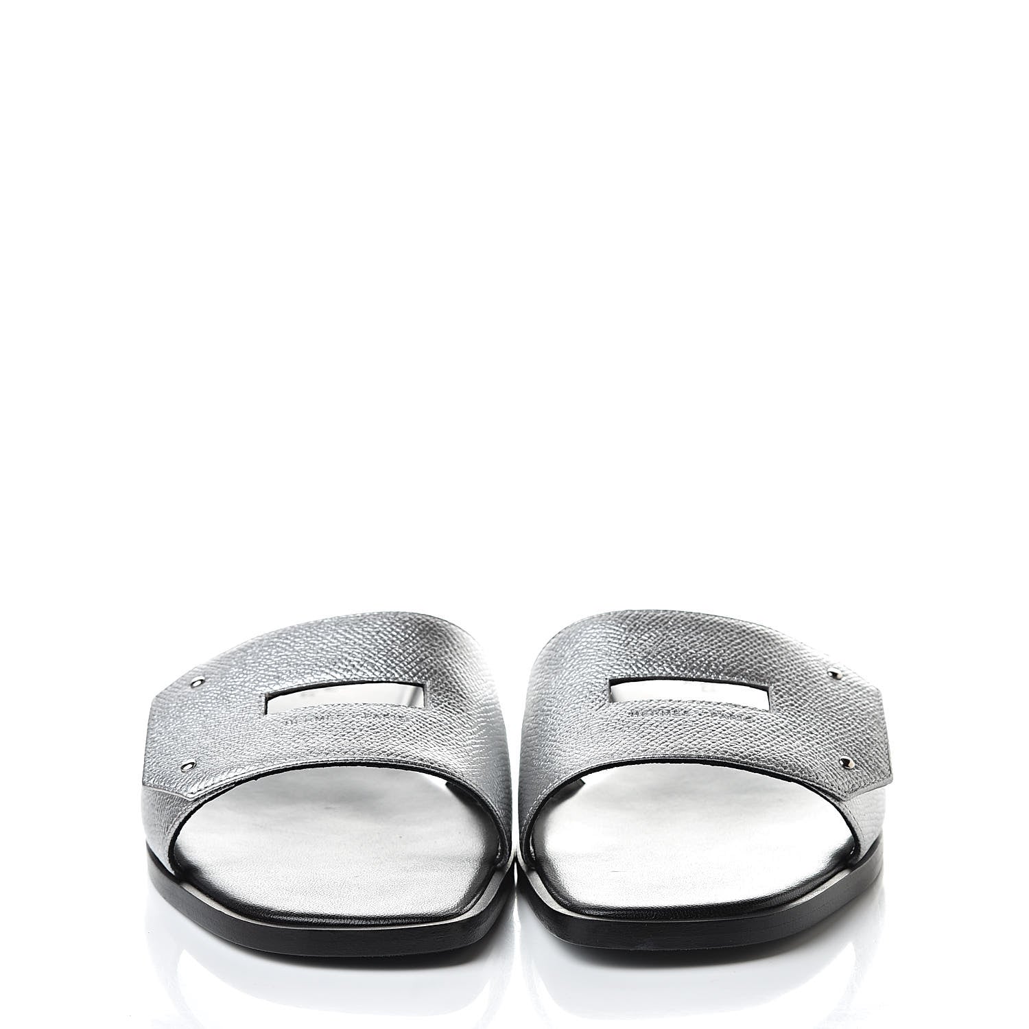 Hermes Epsom View Sandals 39 Argent 2 of 9