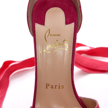 Christian Louboutin Grosgrain Suede Christeriva 100 Sandals 36 Rosa 7 of 7
