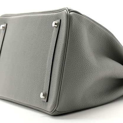 Hermes Togo Verso Birkin 35 Gris Mouette Bleu Agate 10 of 11