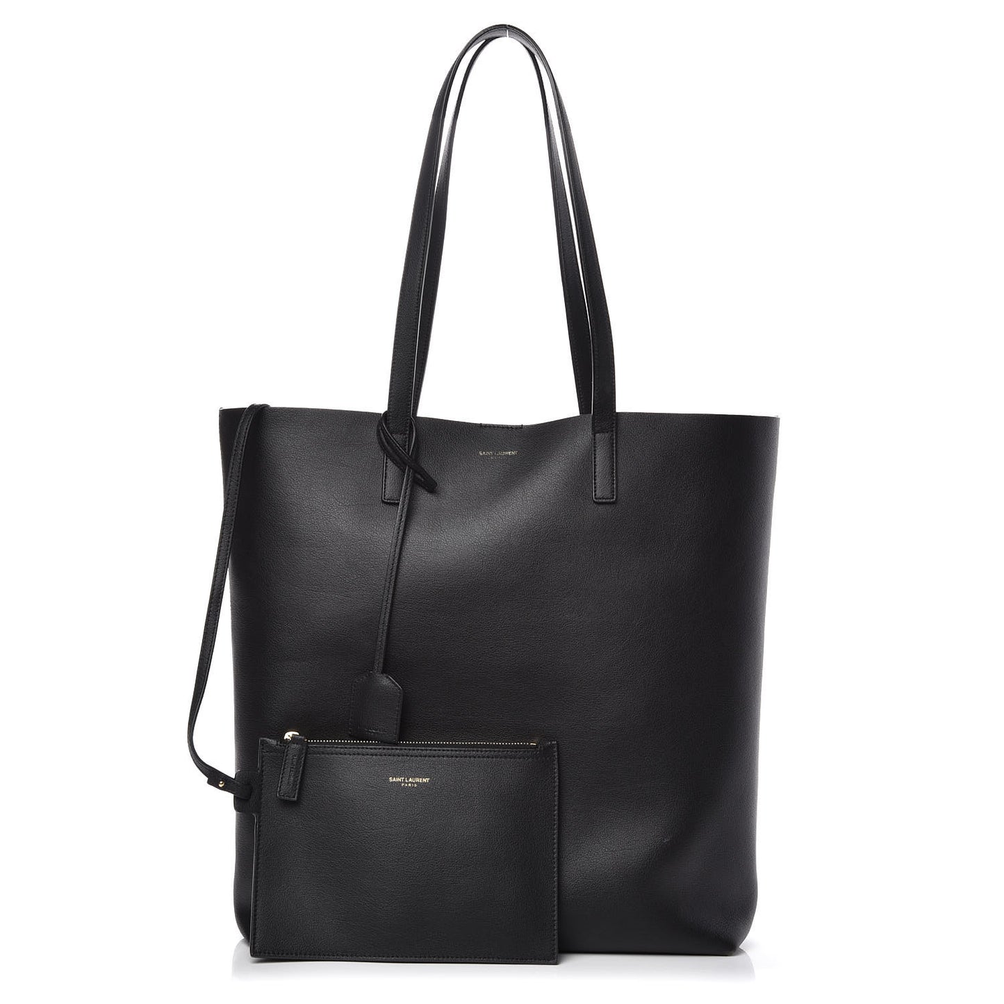 Calfskin Medium Shopping Tote Black