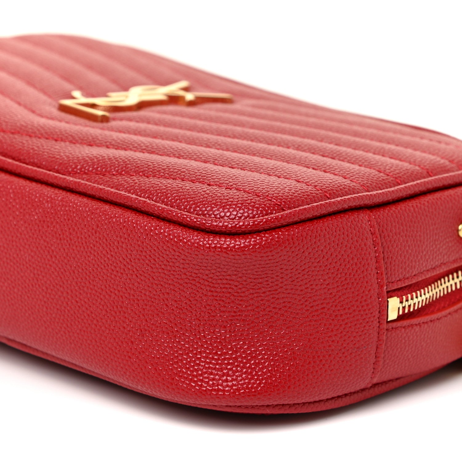 Saint Laurent Grain De Poudre Matelasse Monogram Mini Lou Camera Bag Eros Red 9 of 12