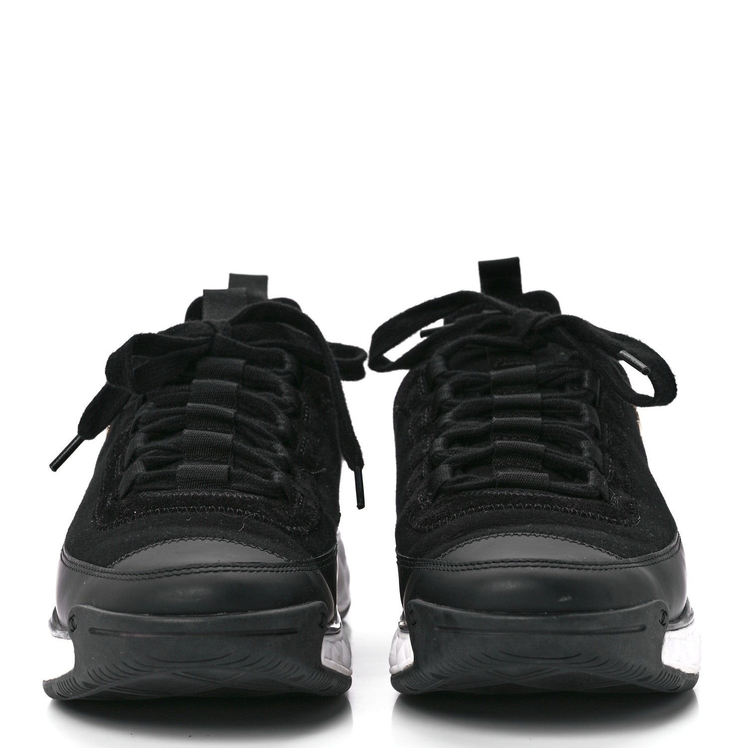Chanel Velvet Calfskin Mixed Fibers CC Sneakers 39 Black 2 of 9