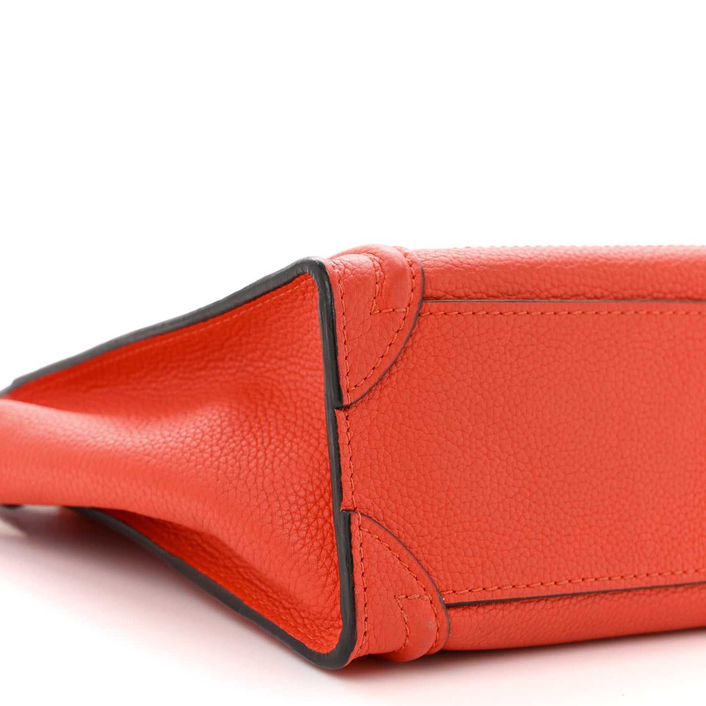 Drummed Calfskin Nano Luggage Vermillion