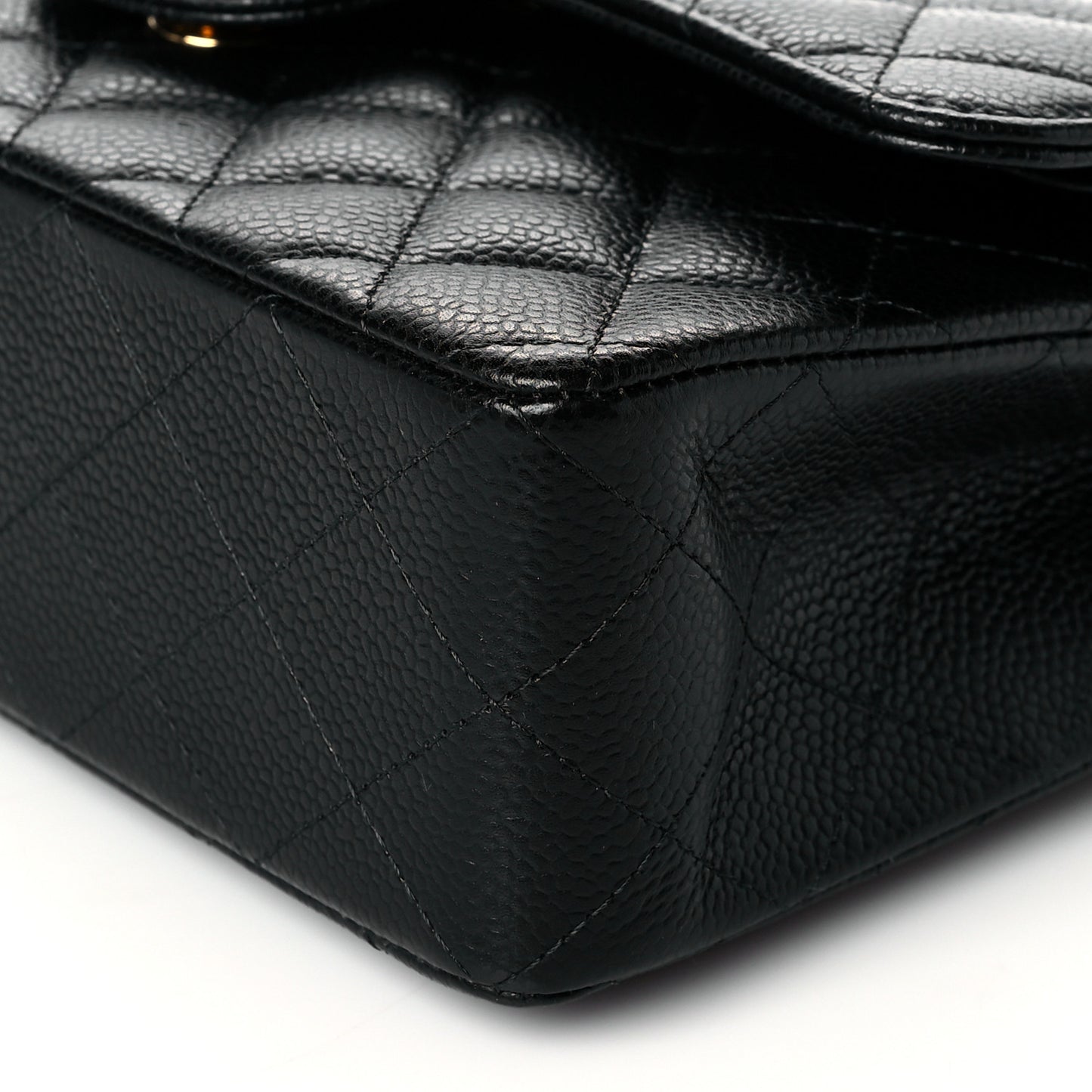 Caviar Quilted Small Double Flap Black