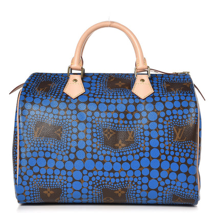 Louis Vuitton Monogram Kusama Town Speedy 30 Blue 1 of 8