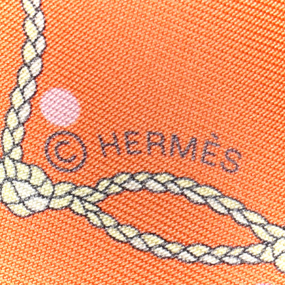 Hermes Silk Les Cles A Pois Twilly Abricot Gris Acier 4 of 4