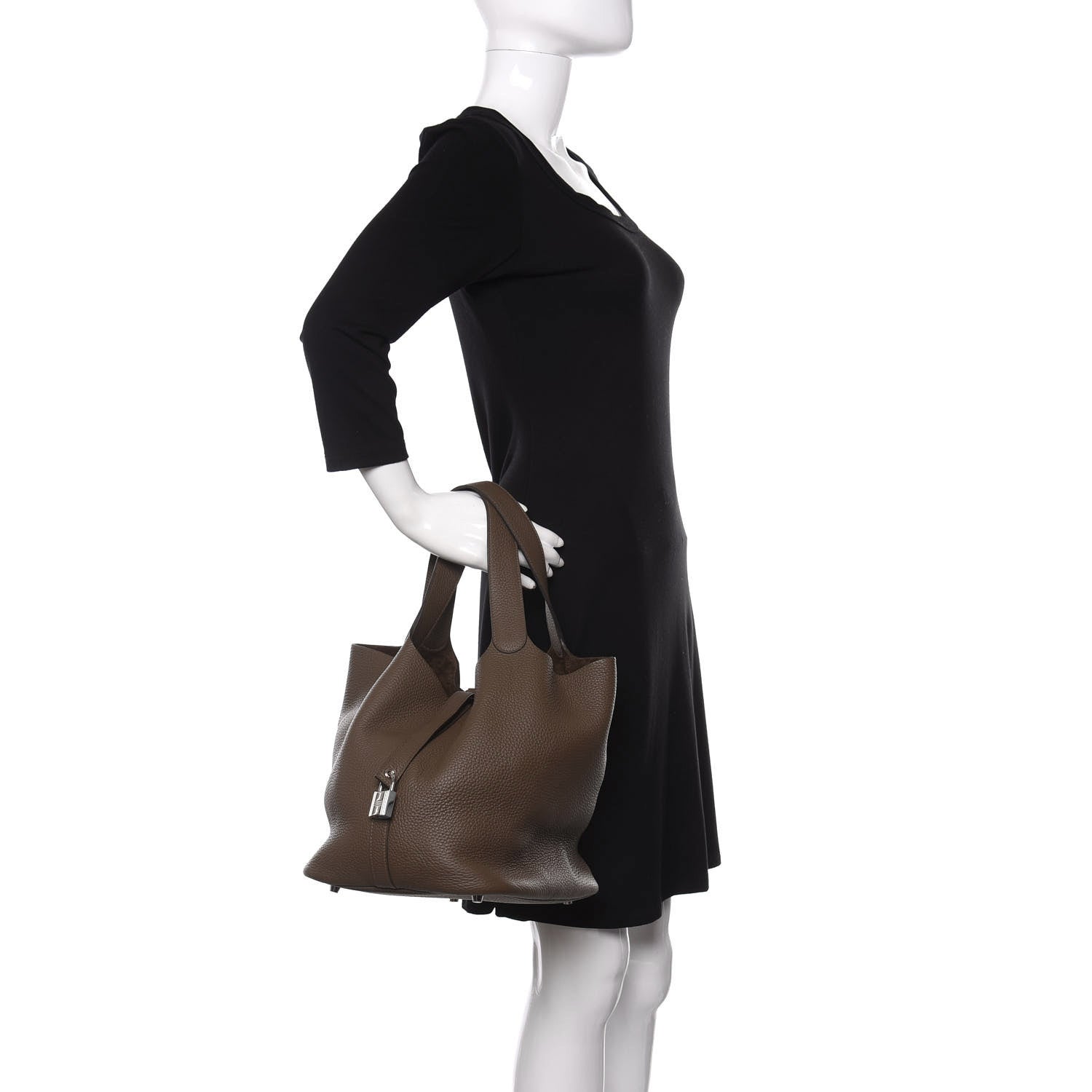 Hermes Taurillon Clemence Picotin Lock 26 GM Taupe 2 of 11