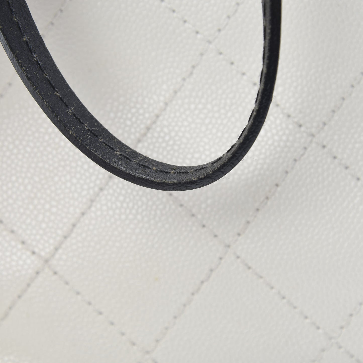 Grained Calfskin Shopping Fever Tote White