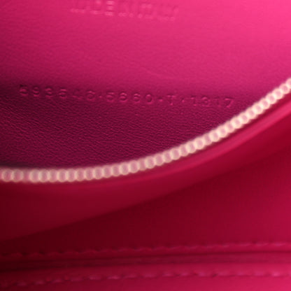 Balenciaga Shiny Calfskin Python Effect Small Hourglass Top Handle Bag Fuchsia Black 9 of 12