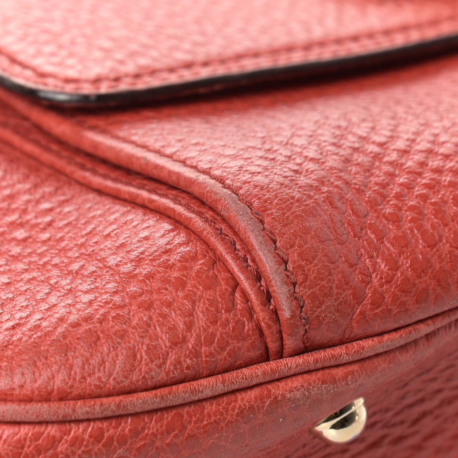 Gucci Calfskin Bamboo Top Handle Bag Coral 12 of 17