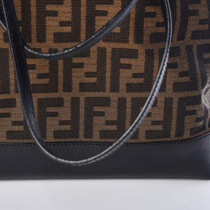 Fendi Zucca Vitello Elite Medium Roll Tote Tobacco Black 11 of 12