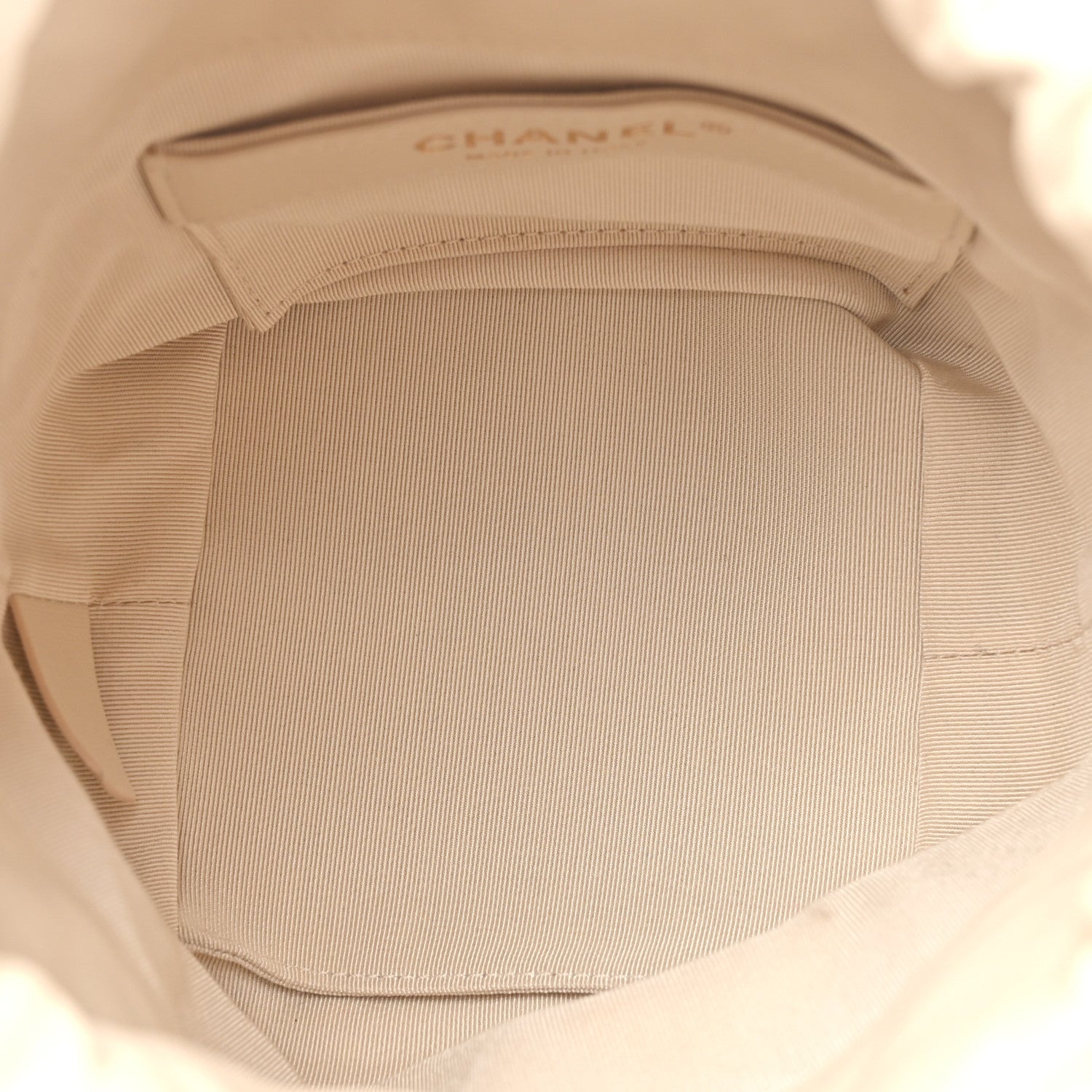 Chanel Lambskin Bucket Chain Drawstring Bag Beige 5 of 10