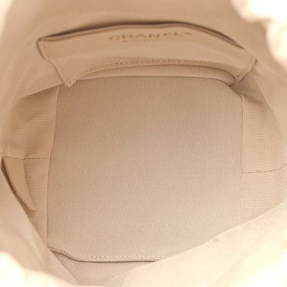 Chanel Lambskin Bucket Chain Drawstring Bag Beige 5 of 10