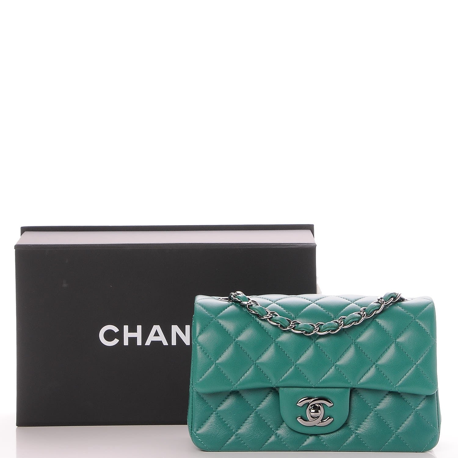 Chanel Lambskin Quilted Mini Square Flap Green 8 of 8