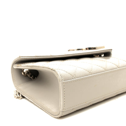 Saint Laurent Grain De Poudre Textured Mixed Matelasse Triquilt Small Monogram Satchel Granite 8 of 9