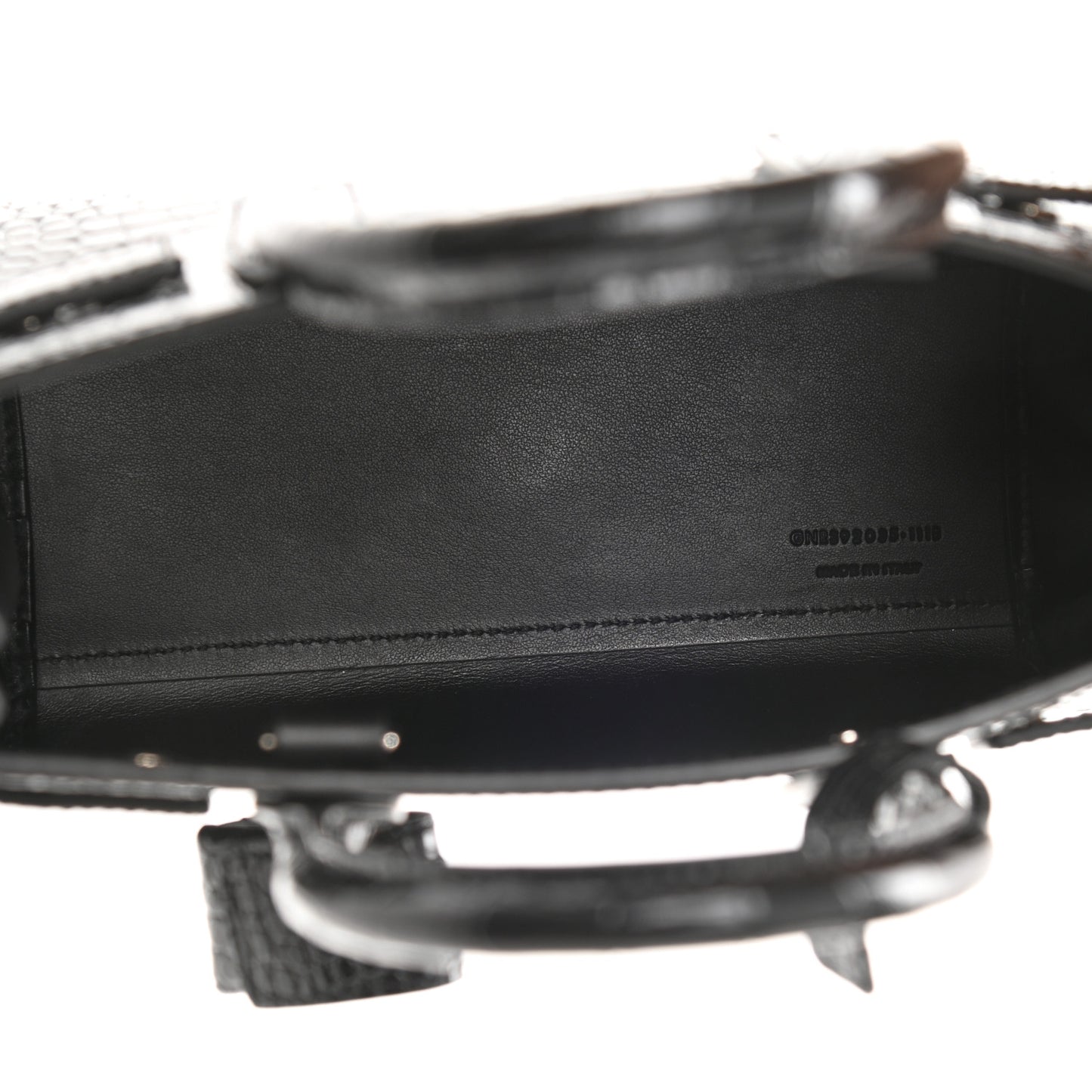 Calfskin Crocodile Embossed Nano Sac De Jour Black