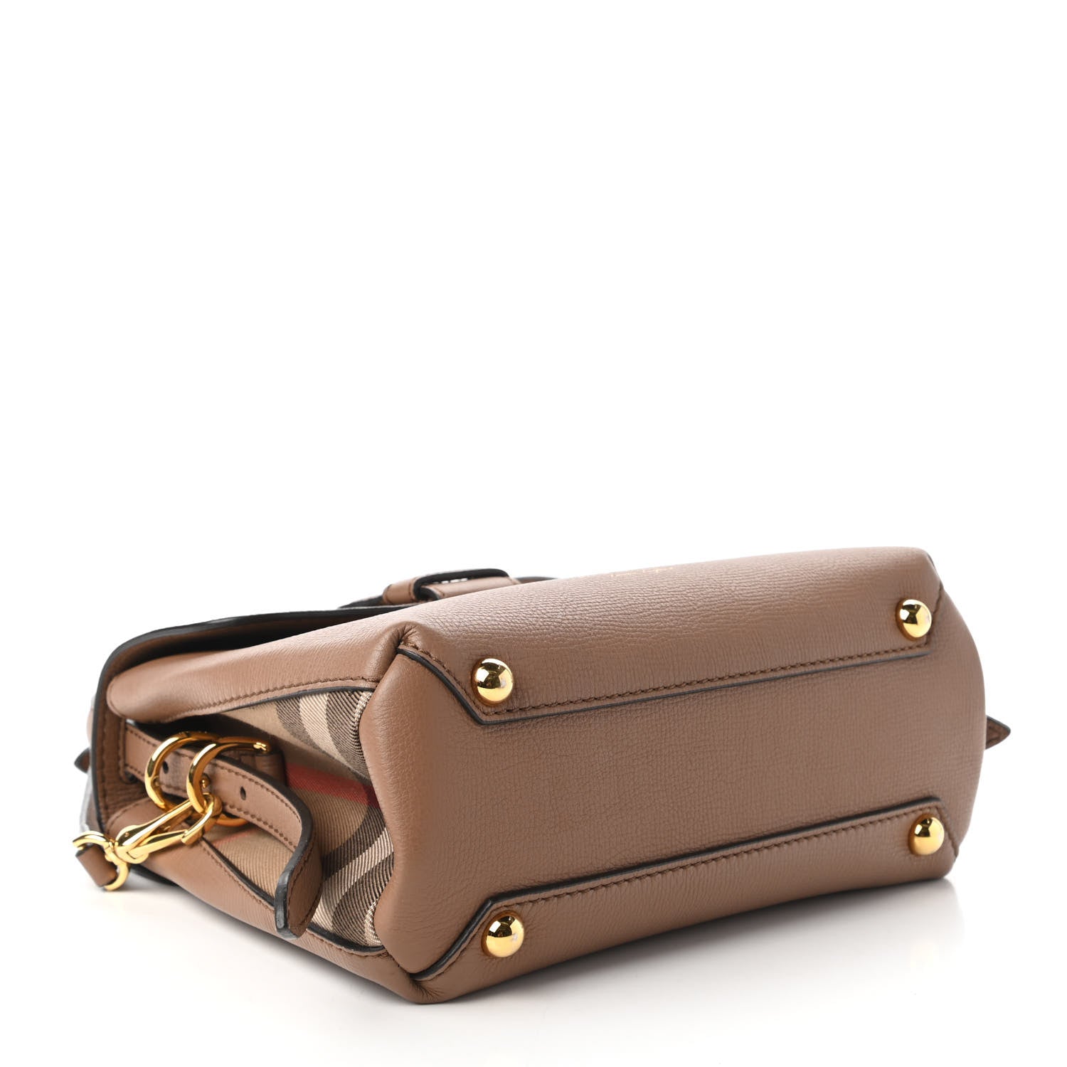 Burberry Derby Calfskin House Check Small Camberley Dark Sand 4 of 10