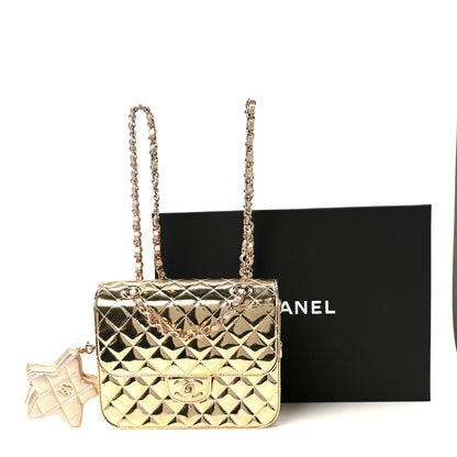 Chanel Mirror Calfskin Metallic Calfskin Quilted Hollywood Boulevard Backpack With Coin Purse Gold 12 of 12