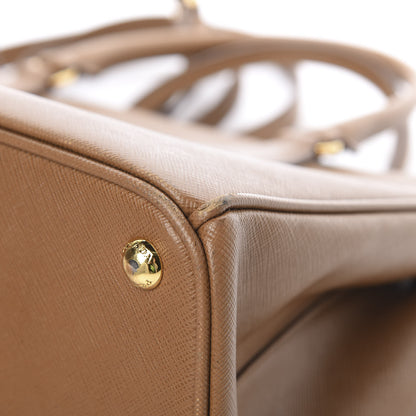 Prada Saffiano Small Galleria Double Zip Tote Caramel 14 of 21