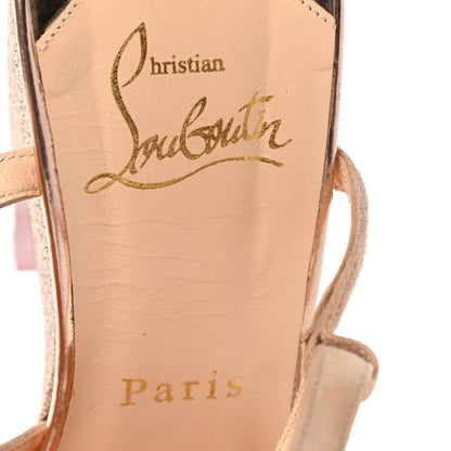 Christian Louboutin Suede Glitter Mini Martel 140 Pumps 36.5 Nude 7 of 10