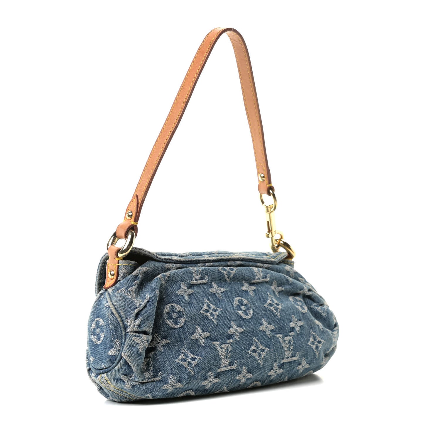 Monogram Denim Mini Pleaty Blue