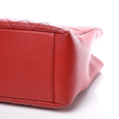 Chanel Caviar Quilted Grand Shopping Tote GST Red 6 of 13