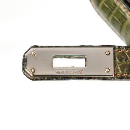Hermes Shiny Niloticus Crocodile Kelly Sport 26 Vert Olive 8 of 20