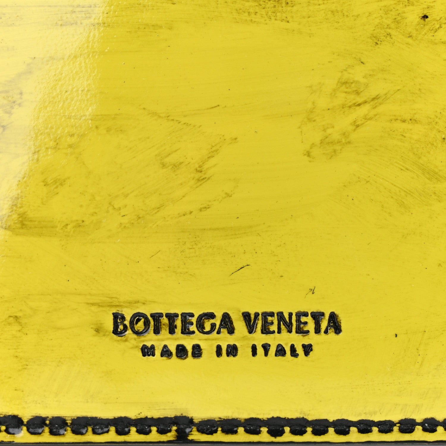 Bottega Veneta Patent Maxi Intrecciato Cassette Card Holder New Chartreuse Black 6 of 7