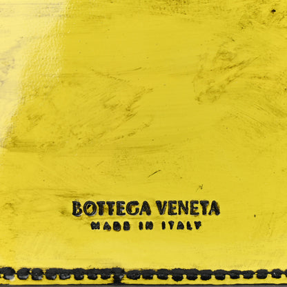 Bottega Veneta Patent Maxi Intrecciato Cassette Card Holder New Chartreuse Black 6 of 7