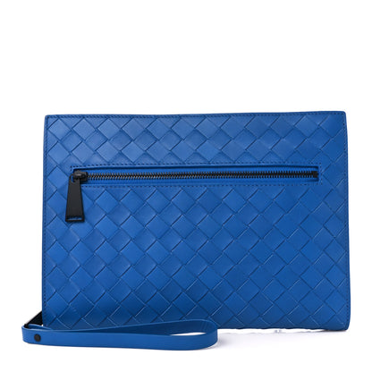 Bottega Veneta Calfskin Intrecciato Small Document Case Blue 1 of 14